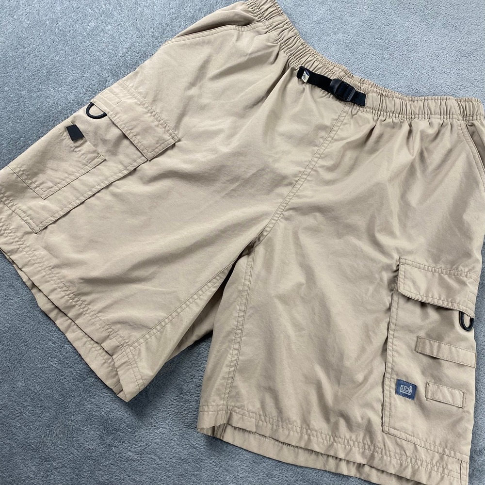 Vintage Nike ACG Men XL Cargo Shorts Y2K Tan Khaki Hiking Utility Belted Vintage